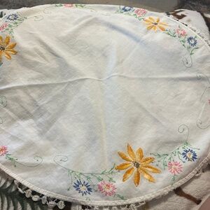 Antique embroidery tablecloth